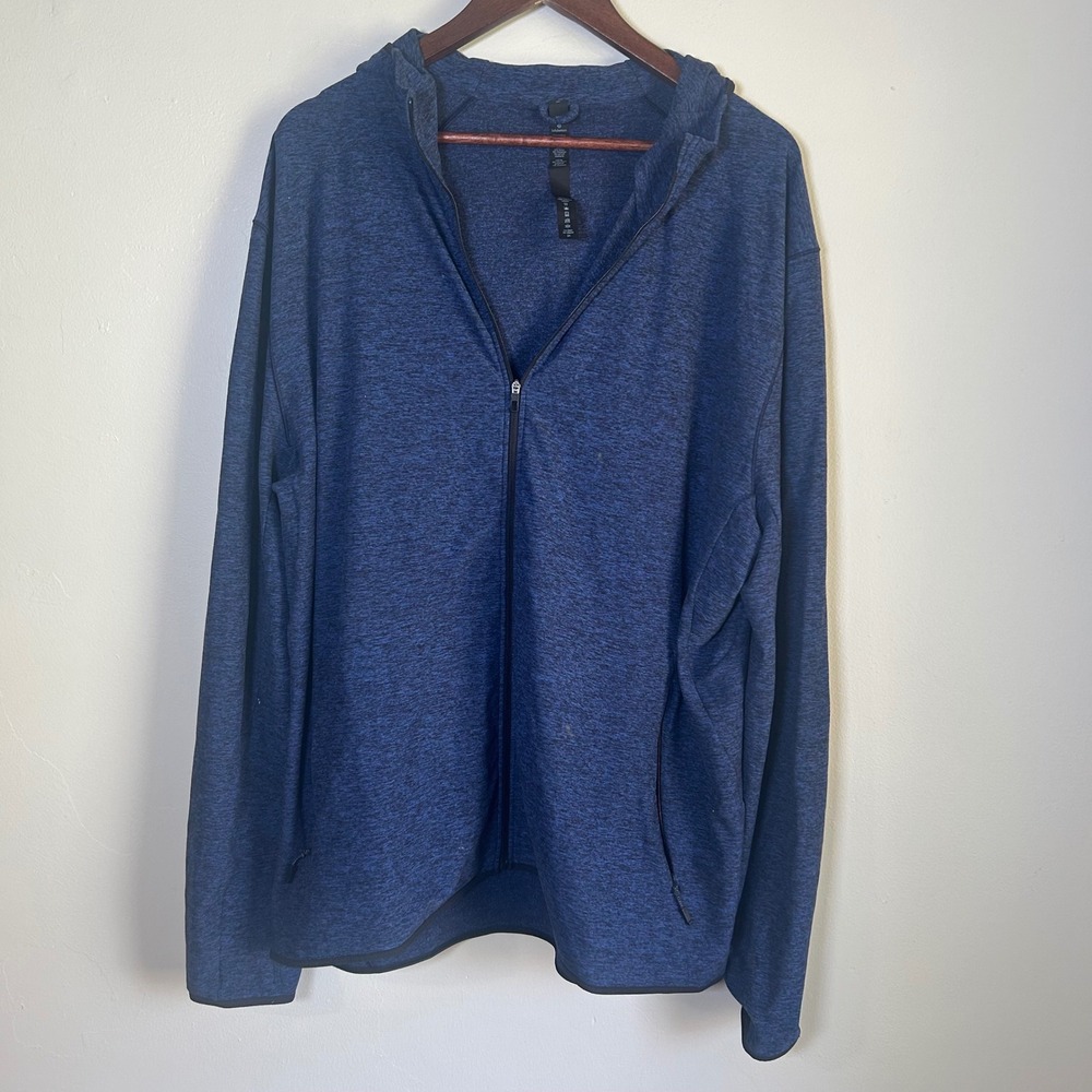 Lululemon Space Dye Full Zip Heathered Blue Athletic Hoodie Size‎ XXL Blue